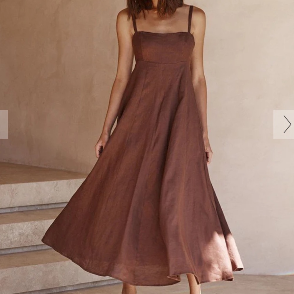 Sold Out Dissh Ross Chocolate Linen Midi Dress